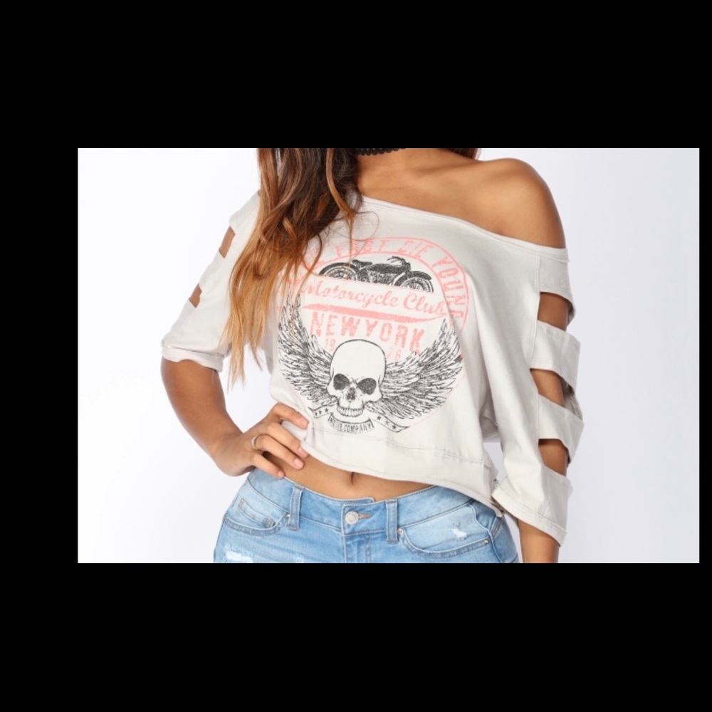 Fashion Nova Motorcycle club top/ shirt